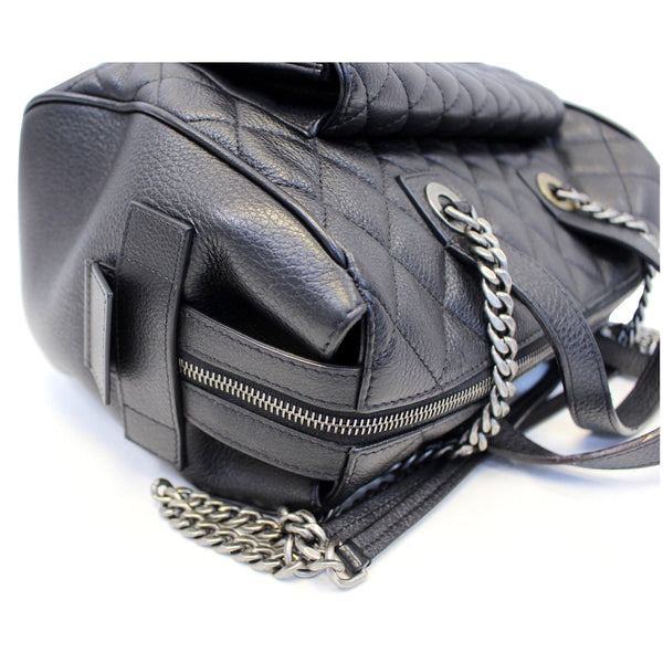 CHANEL Metallic Grained Calfskin Quilted Leather Bowling Bag-US