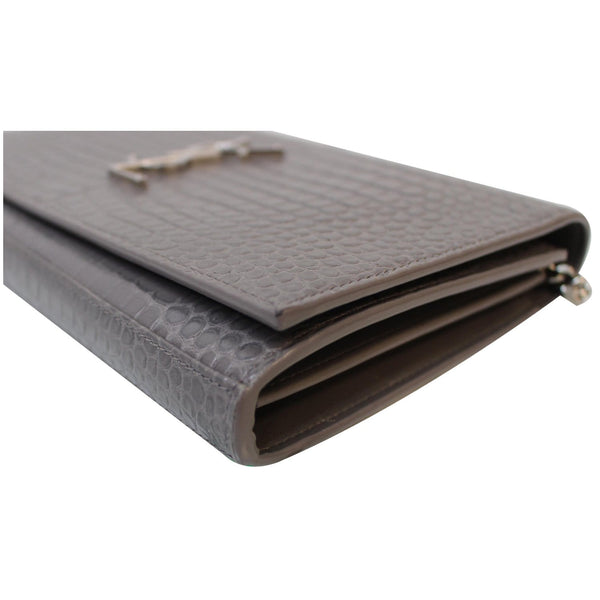 YVES SAINT LAURENT Kate Small Crocodile Leather Crossbody Bag Grey - Last Call