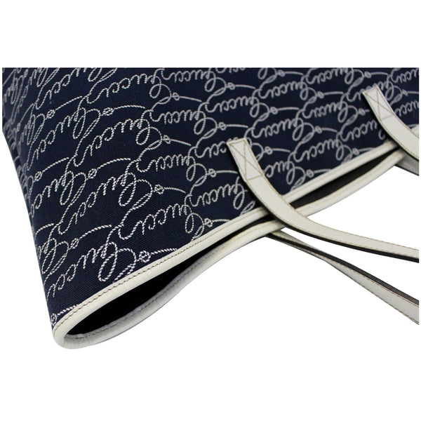 GUCCI Large Blue Canvas White Script Tote Bag 257245