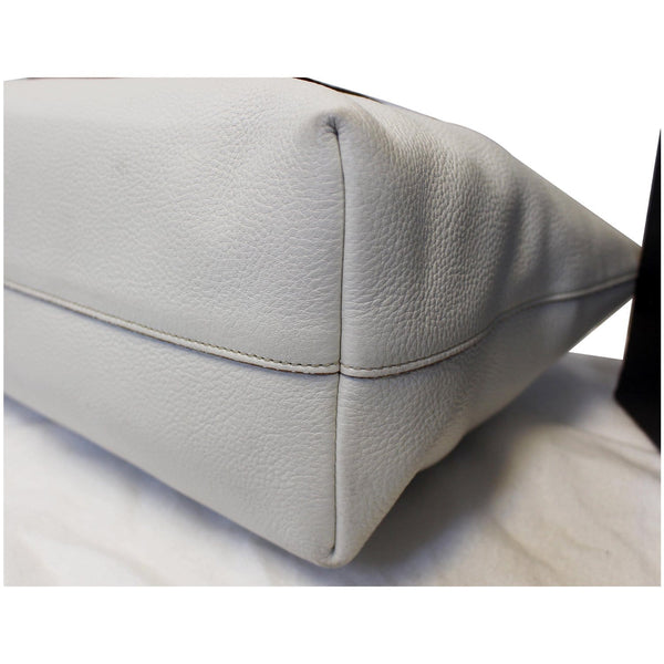 Prada Large Shopper Tote Bag Vitello Daino White back view