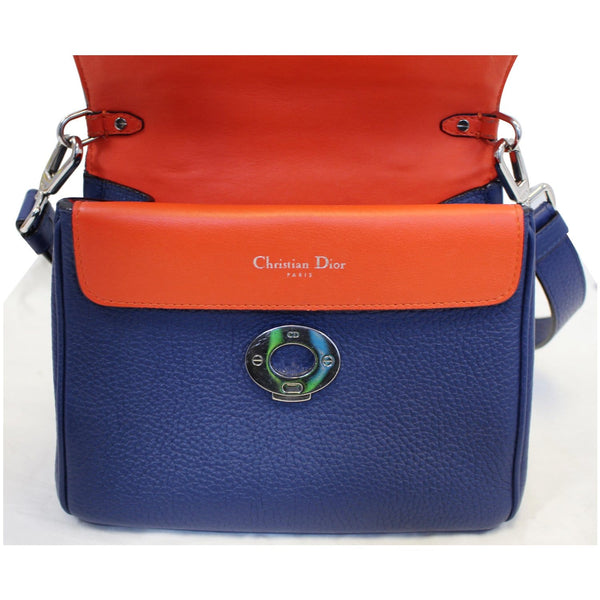 Christian Dior Be Dior Small Bullcalf Flap Bag Blue open view