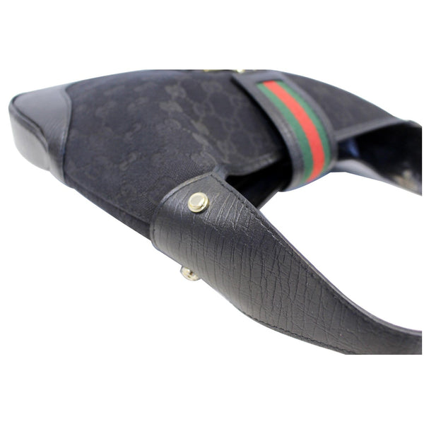 GUCCI GG Canvas Web Hobo Bag Black 130779-US