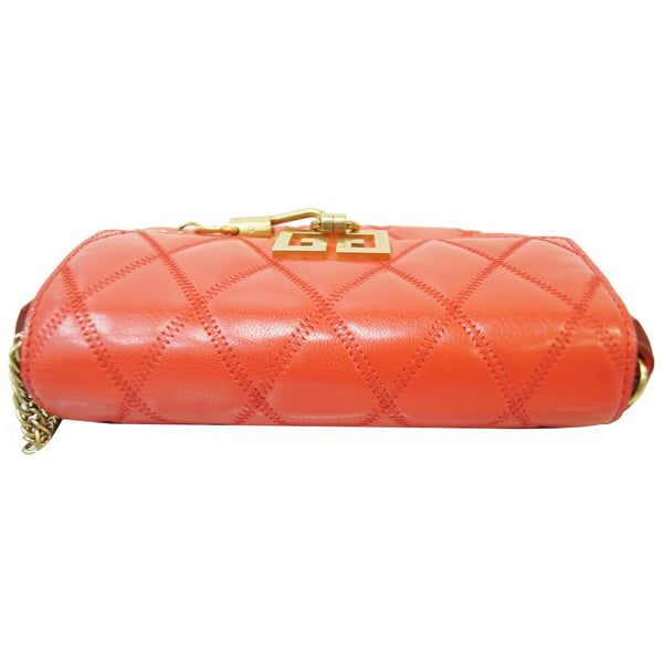 GIVENCHY GV3 Mini Quilted Leather Crossbody Bag Orange DD7110