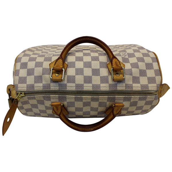 LOUIS VUITTON Speedy 30 Damier Azur Satchel Handbag White-US