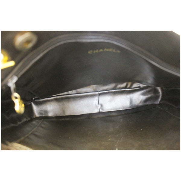 CHANEL Black Lambskin Tote Shoulder Bag Vintage-US