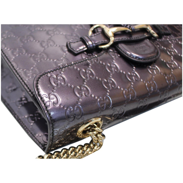 GUCCI Emily Guccissima Chain Shoulder Bag Plum 295402