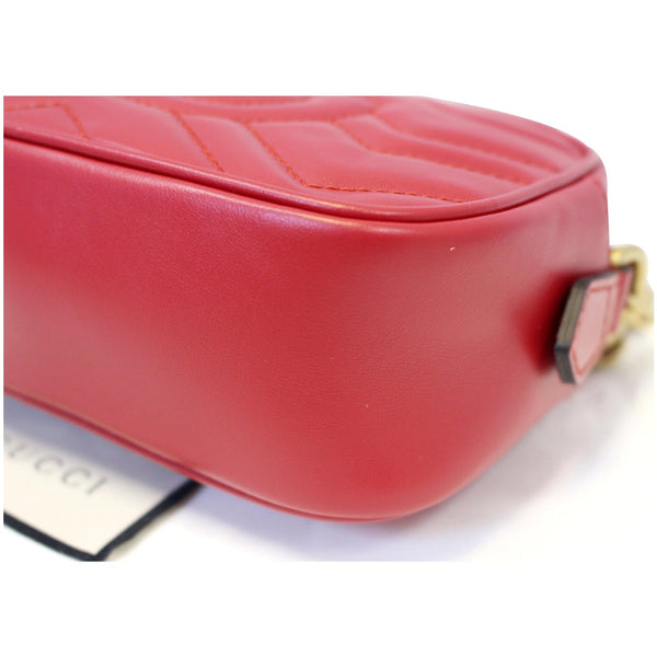 GUCCI GG Marmont Matelasse Mini Leather Crossbody Bag Red