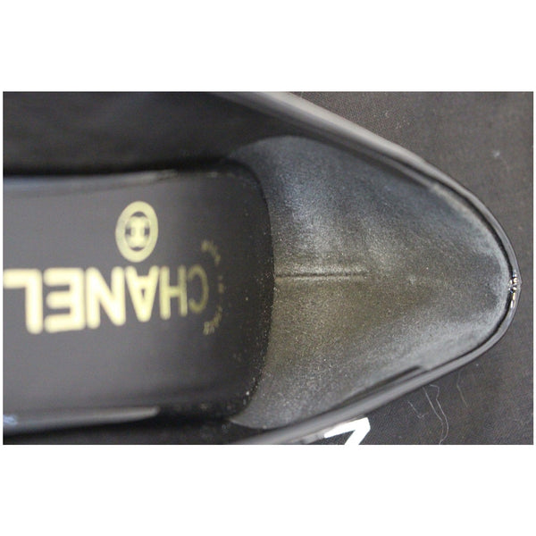 CHANEL Black Leather Open Toe Pumps 39.1/2 Black-US