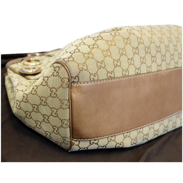 GUCCI Sukey Large GG Canvas Tote Bag Beige 211943