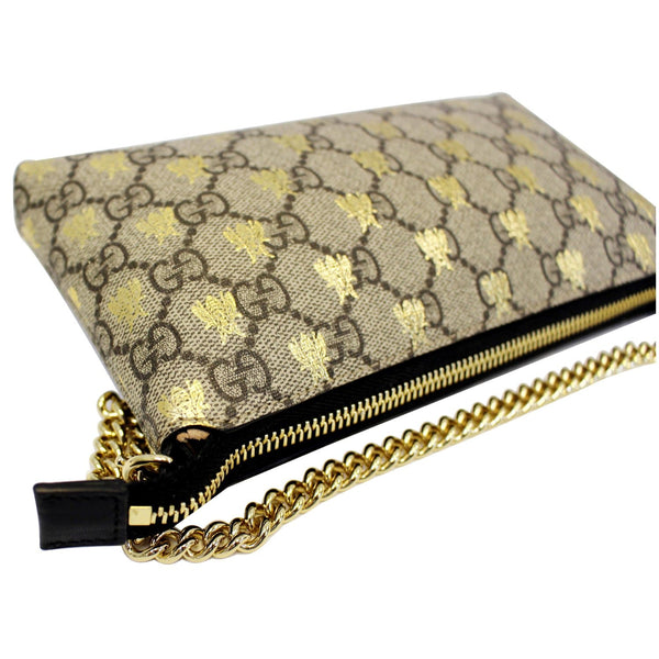 GUCCI Linea Bee GG Supreme Wristlet Handbag-US