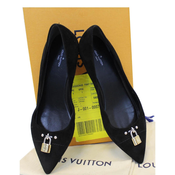 Louis Vuitton Ballerina Flats Black Pinky Swear Suede for women