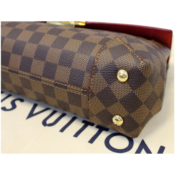 LOUIS VUITTON Caissa Chain Damier Ebene Clutch Shoulder Bag Brown