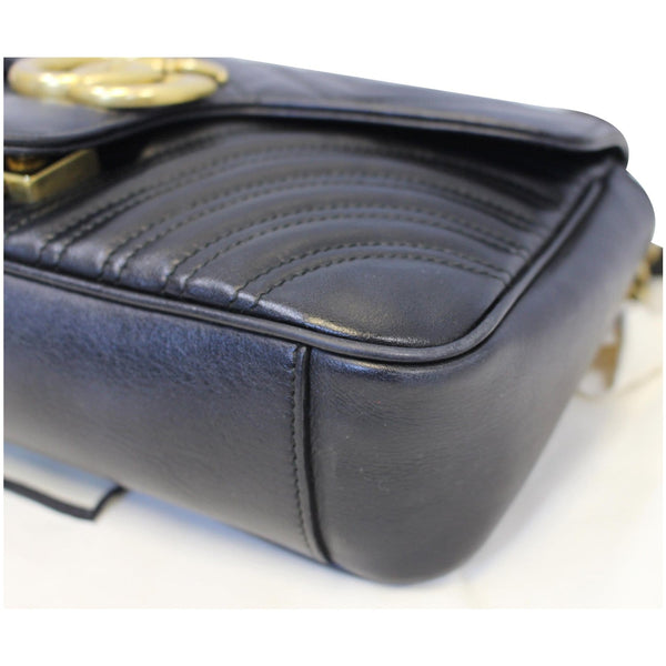 GUCCI GG Marmont Small Matelasse Leather Crossbody Bag Black