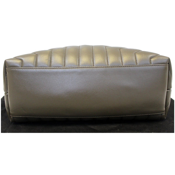 YVES SAINT LAURENT Matelasse Loulou Monogram Calfskin Shoulder Bag Grey