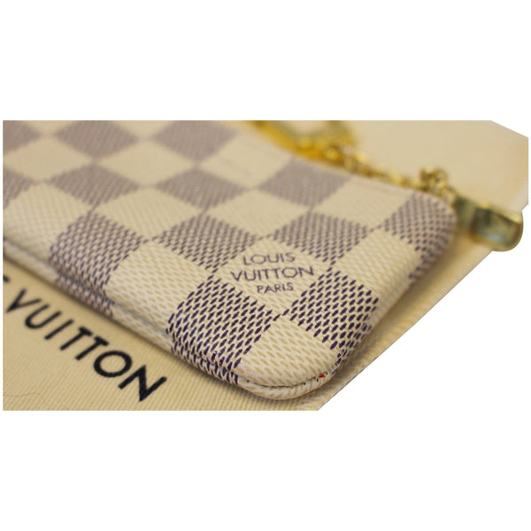 LOUIS VUITTON Pochette Key Cles Damier Azur Coin Case White