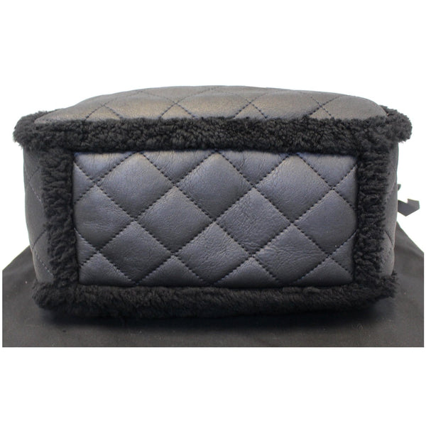Chanel Tote Bag Cozy CC Shearling and Lambskin Black - back view