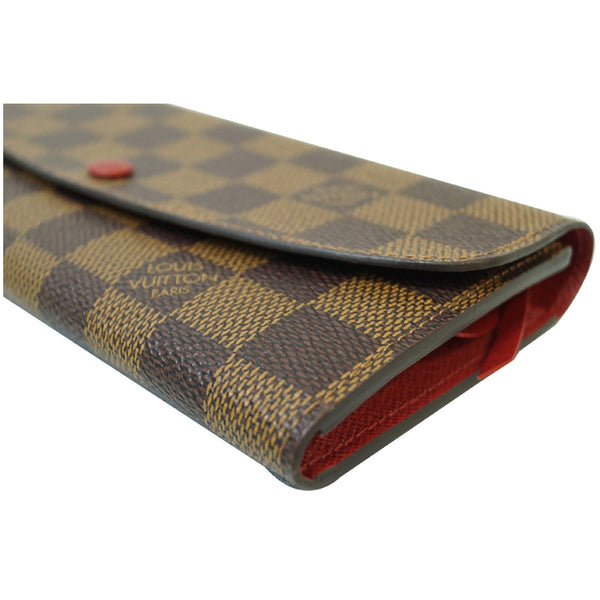 LOUIS VUITTON Emilie Damier Ebene Wallet Brown