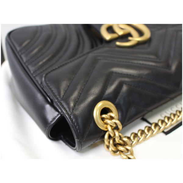 GUCCI GG Marmont Small Matelasse Leather Crossbody Bag Black 443497