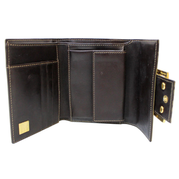 FENDI Trifold Zucca Vinyl Coated Wallet Brown