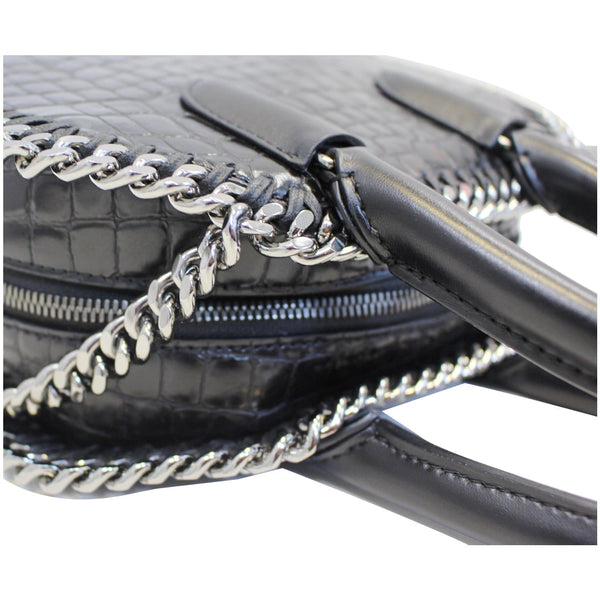 STELLA MCCARTNEY Falabella Box Crocodile Top Handle Bag Black