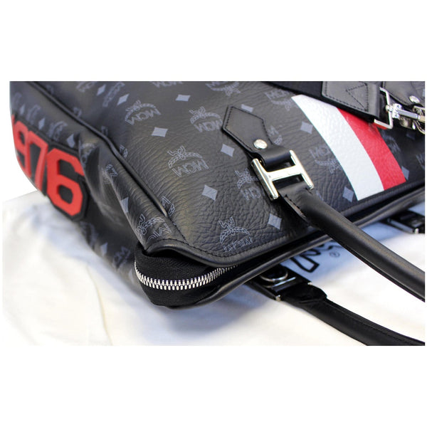 MCM Visetos Satchel Princess Lion Crossbody Bag - side view