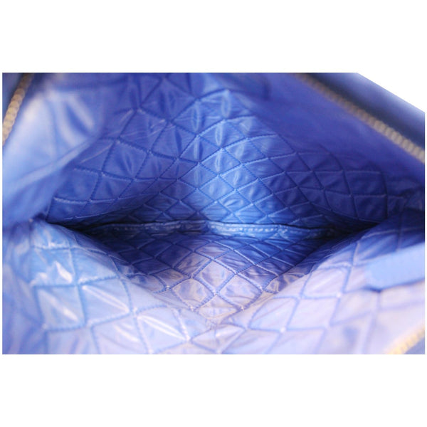 CHANEL Foldover Quilted Caviar Leather Clutch Bag Blue