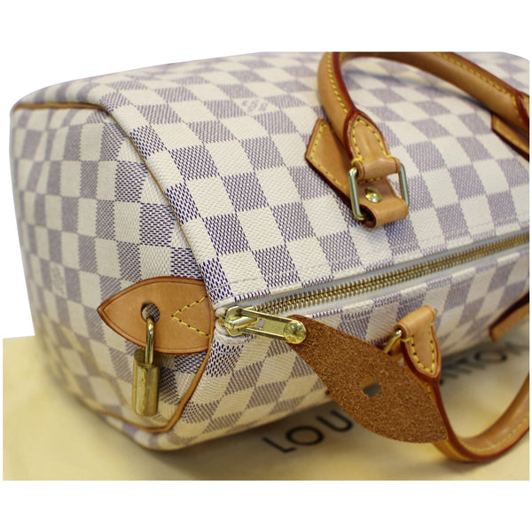 LOUIS VUITTON Speedy 30 Damier Azur Satchel Handbag White-US