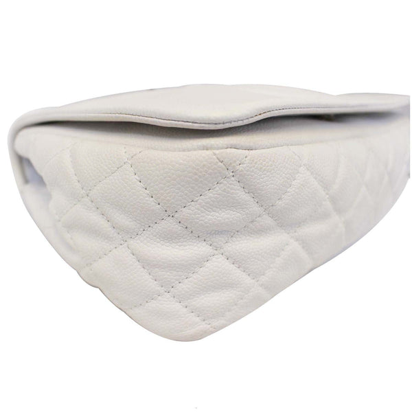 CHANEL Caviar Timeless CC Flap Shoulder Bag White