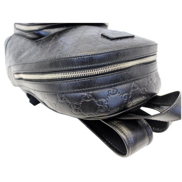 GUCCI Signature Leather Backpack Bag Black-US