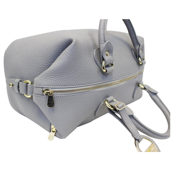 Versace Collection Pebbled Leather Shoulder Bag Grey
