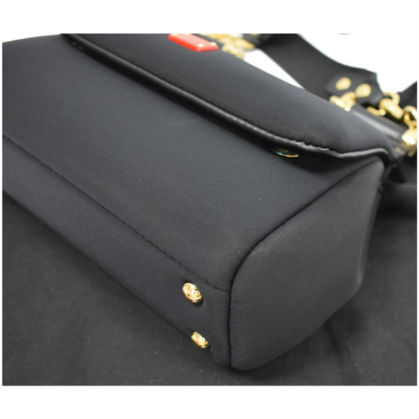 DOLCE & GABBANA Miss Sicily Small Neoprene Top Handle Bag Black