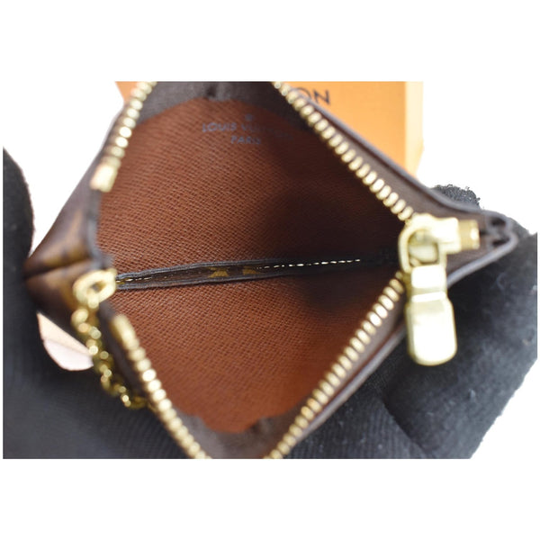 LOUIS VUITTON Monogram Canvas Pochette Key Cles Coin Case Brown