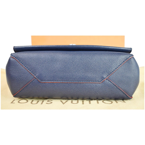 LOUIS VUITTON Lockme II BB Pebbled Leather Shoulder Bag Blue