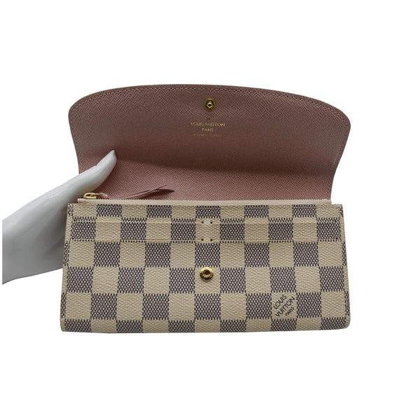LOUIS VUITTON Emilie Damier Azur Wallet White