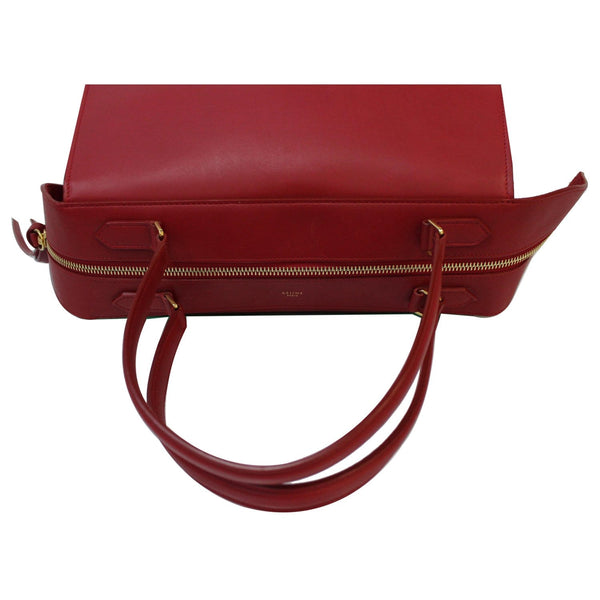 CELINE Ring Small Smooth Leather Tote Bag Red