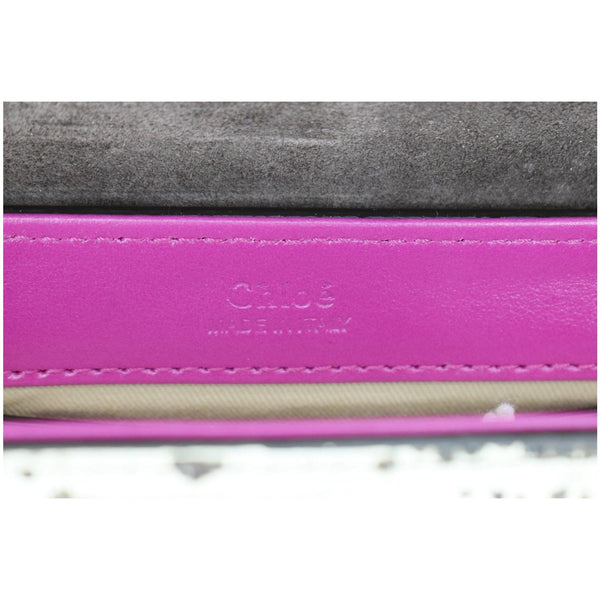 CHLOE Mini C Flap Double Carry Embossed Leather Crossbody Bag Raisin