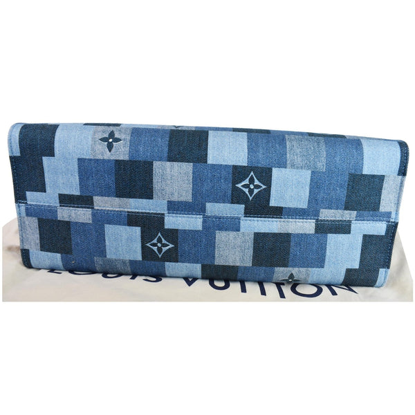 LOUIS VUITTON Onthego GM Autres Toiles Monogram Denim Shoulder Bag Blue/Red
