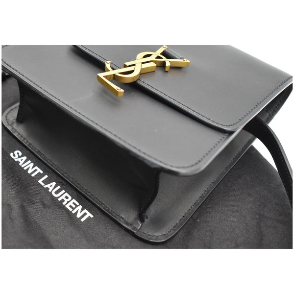 YVES SAINT LAURENT Kaia North/South Leather Satchel Bag Black