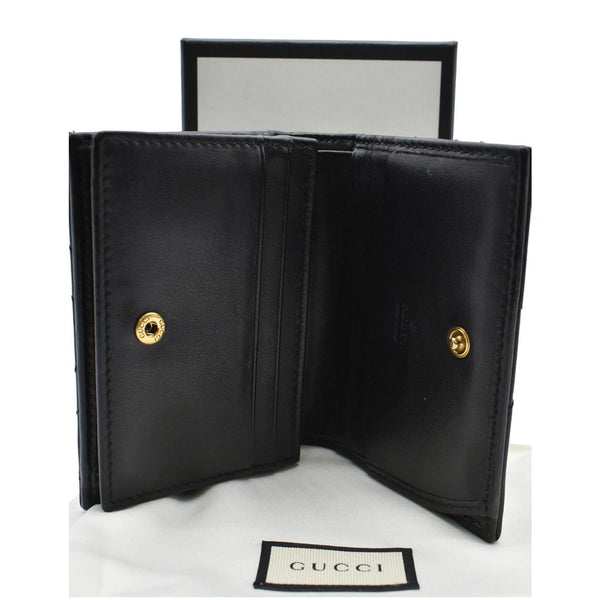 Gucci Marmont GG Matelasse Leather Card Case Wallet Black 466492
