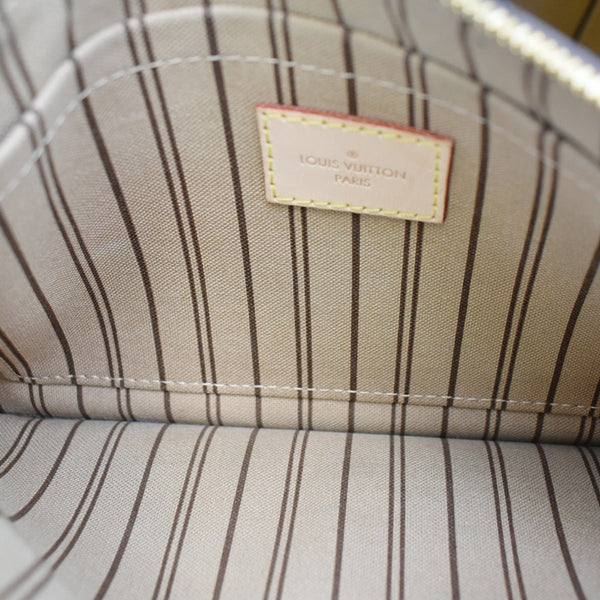 LOUIS VUITTON Neverfull MM Monogram Canvas Pochette Wristlet Pouch Brown