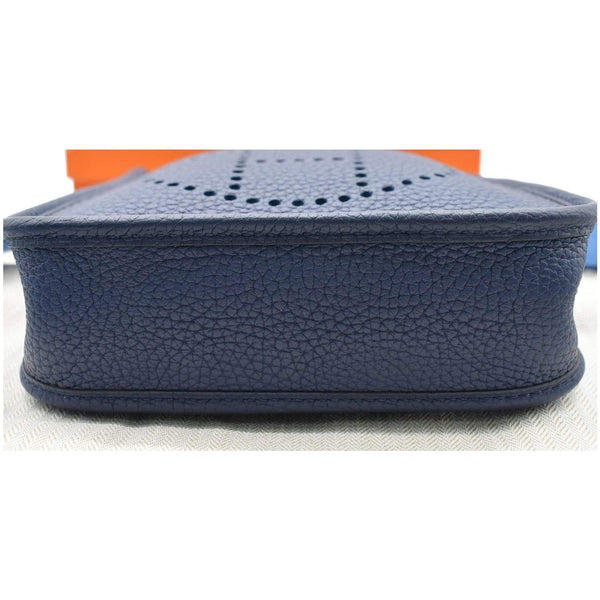 HERMES Evelyne TPM Clemence Leather Crossbody Bag Blue