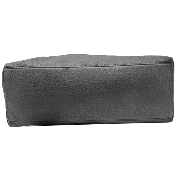 GUCCI Soho Pebbled Leather Chain Shoulder Bag Black 308982