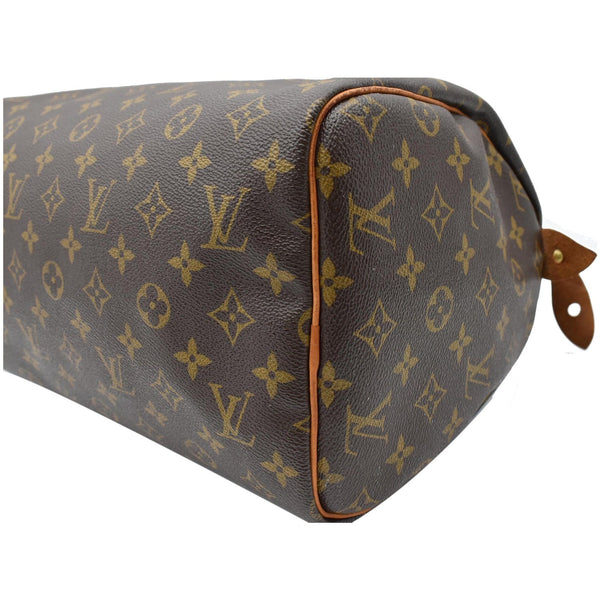 LOUIS VUITTON Speedy 30 Monogram Canvas Satchel Bag Brown