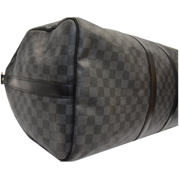 LOUIS VUITTON Keepall Bandouliere 55 Damier Graphite Travel Bag Black