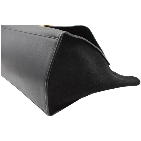 CELINE Trapeze Medium Croc Tote Shoulder Bag Black