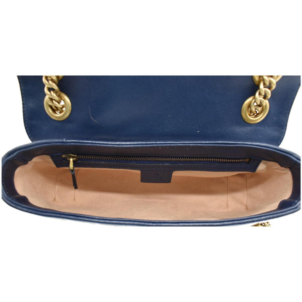 GUCCI Torchon GG Marmont Small Calfskin Matelasse Shoulder Bag White