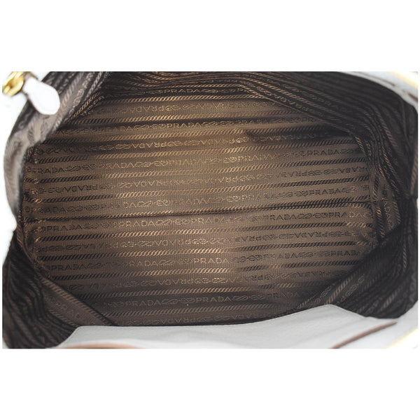 Prada Vitello Daino Interior View Zip Shoulder Bag