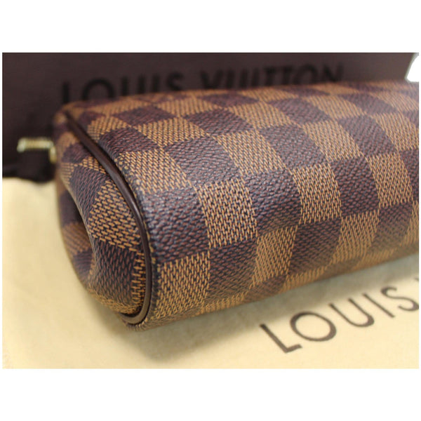 LOUIS VUITTON Pochette Eva Damier Ebene Clutch Crossbody Bag Brown