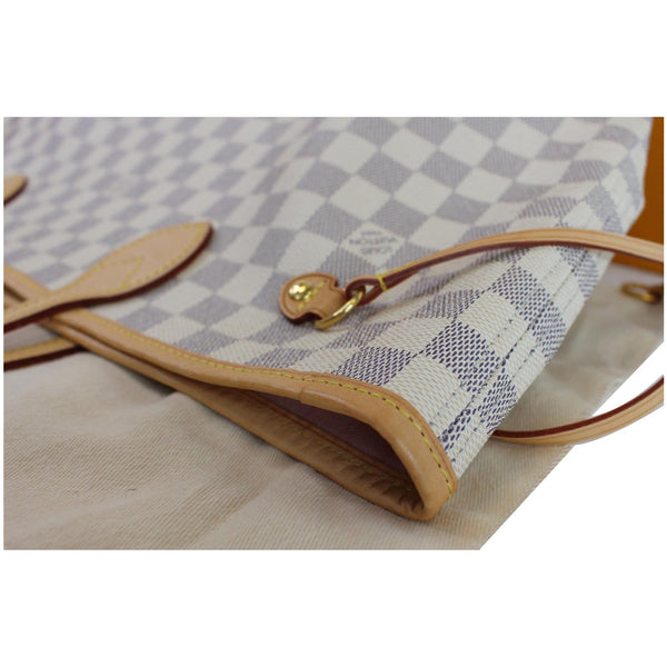 Louis Vuitton Neverfull MM Damier Azur Shoulder Bag focused view