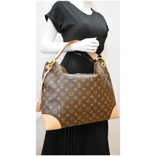 LOUIS VUITTON Berri PM Monogram Canvas Shoulder Bag Brown